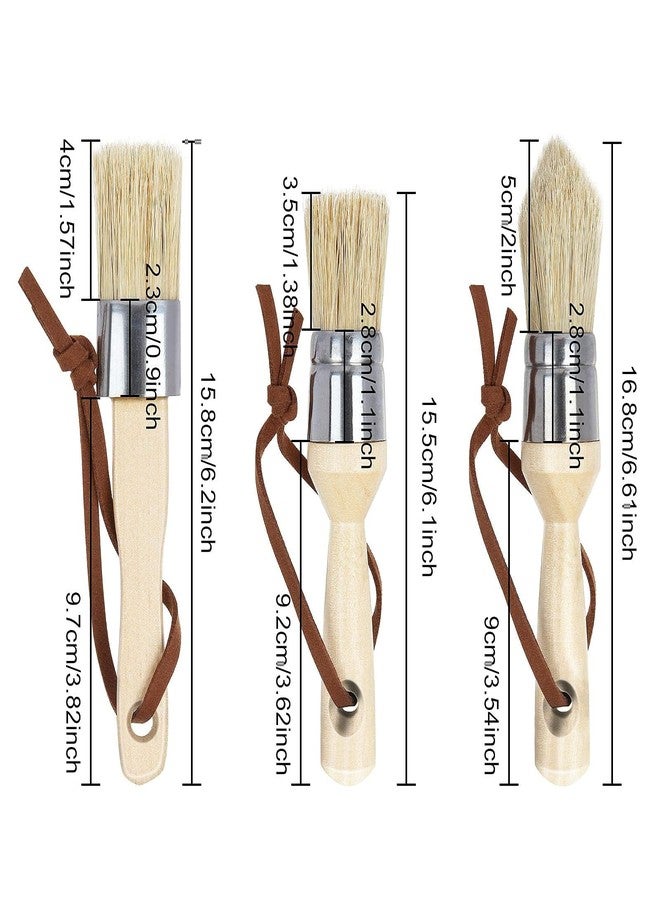 Acrux7 6 PCS Chalk Wax Paint Brush, Chalk Paint Brushes for Furniture, Natural Bristles Stencil Brushes for Stenciling, Wax Brush for Painting Waxing Furniture, Home Decor, Acrylic Paint, Milk Paint - Image 2