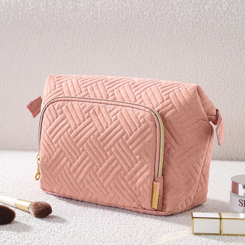 INOVERA (LABEL) Makeup Pouch for Women, Girls - Cosmetic Organizer Kit - Toiletry Bags (Rose Gold) - Image 5