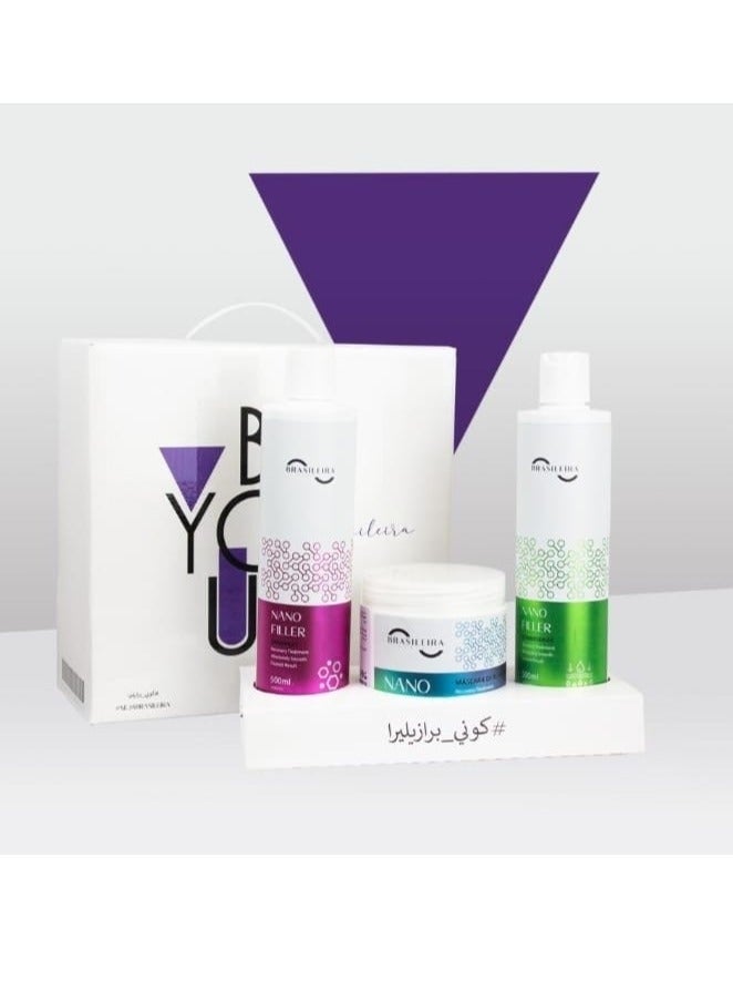 BRASILEIRA Nano Filler Hair Care Kit for Protein & Keratin Treated Hair – Brasileira (500*3m