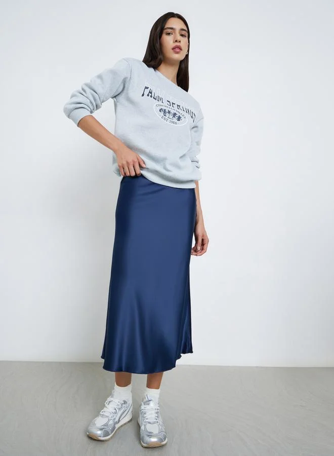 Take Two Take Two Grey Palm Springs Graphic Regular Sweatshirt