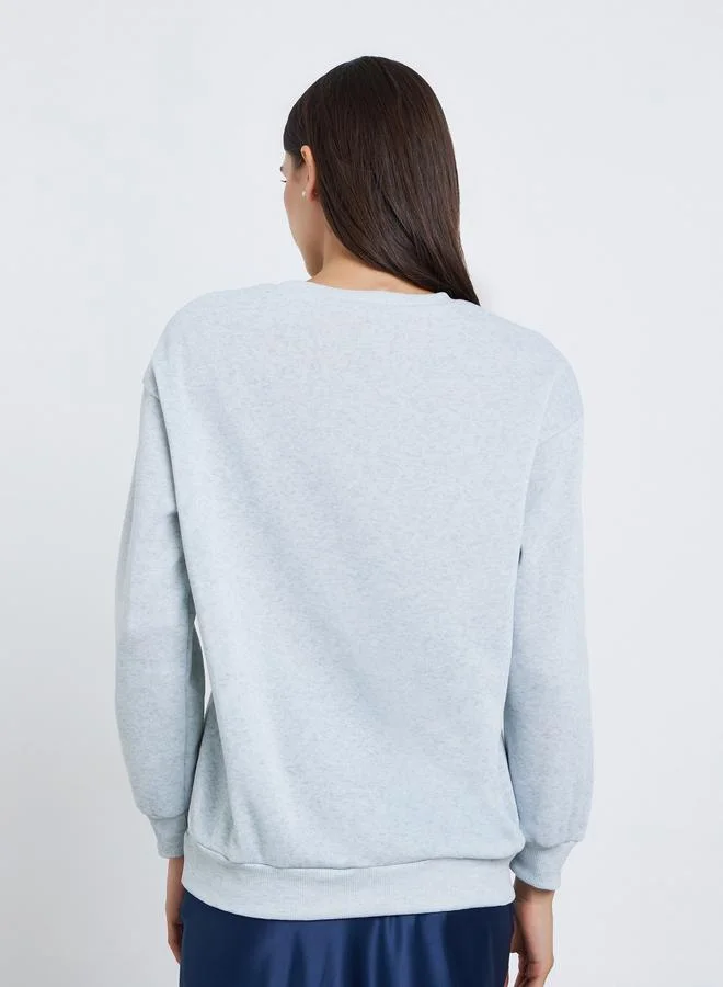 Take Two Take Two Grey Palm Springs Graphic Regular Sweatshirt