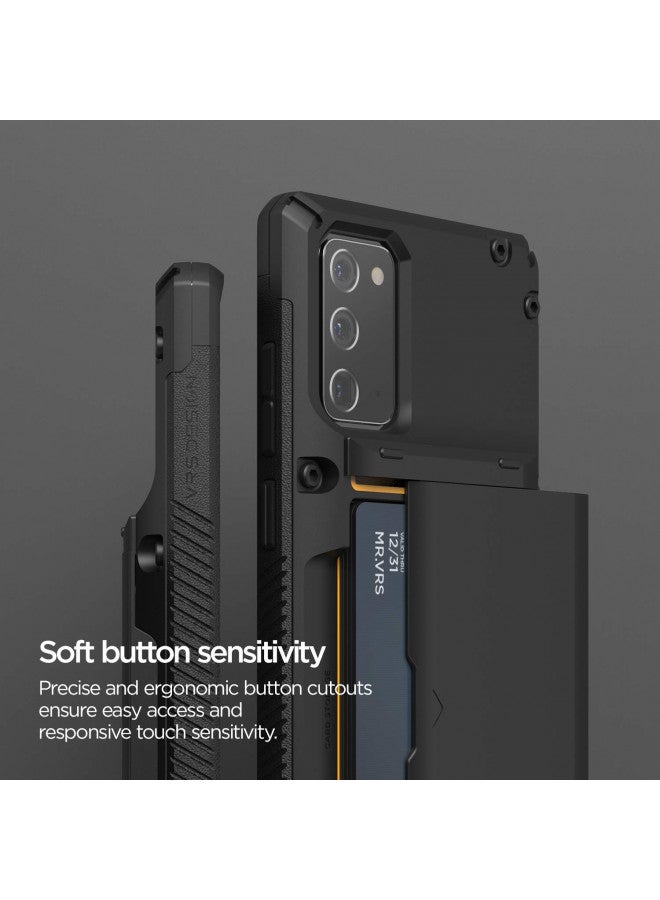 VRS Design VRS DESIGN Damda Glide Pro Phone Case for Galaxy Note 20, with [4 Cards] [Semi Auto] Premium Sturdy Credit Card Slot Wallet for Samsung Galaxy Note 20 5G 6.7 inch(2020) Black  - Image 3