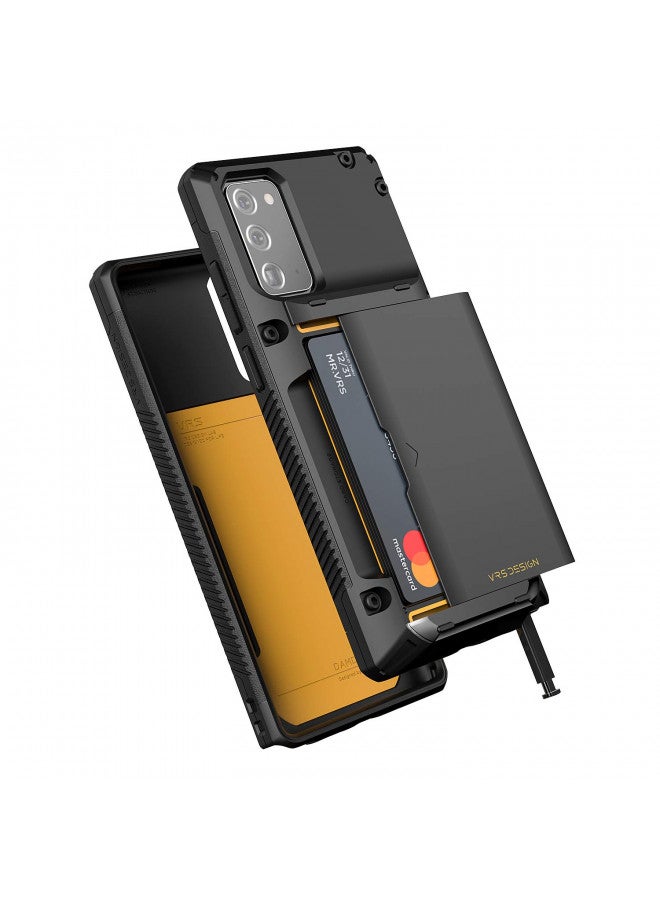 VRS Design VRS DESIGN Damda Glide Pro Phone Case for Galaxy Note 20, with [4 Cards] [Semi Auto] Premium Sturdy Credit Card Slot Wallet for Samsung Galaxy Note 20 5G 6.7 inch(2020) Black  - Image 1