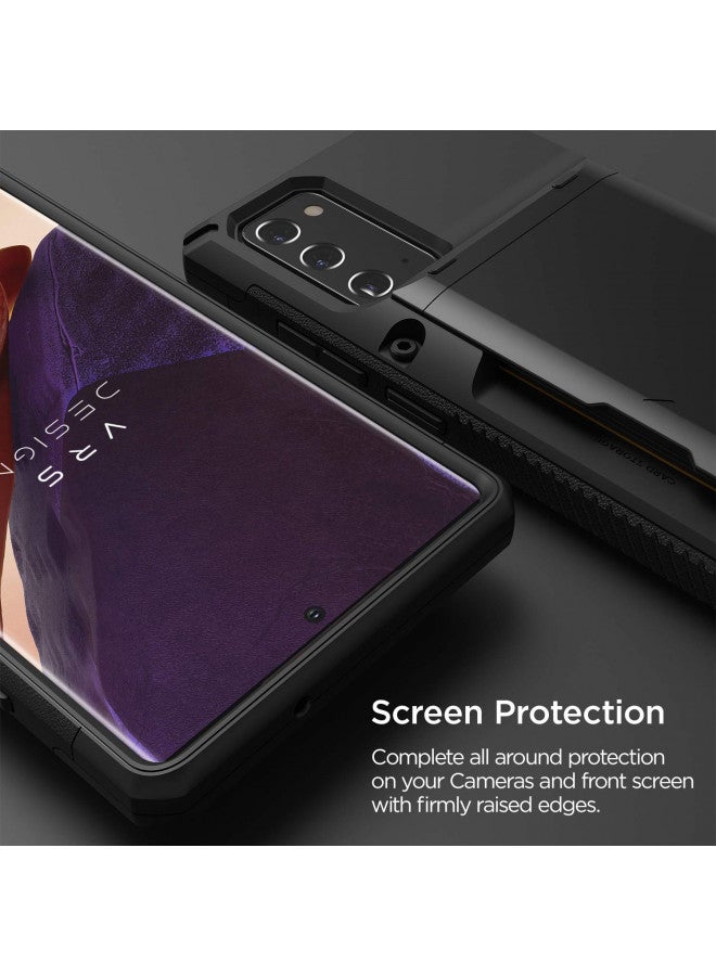 VRS Design VRS DESIGN Damda Glide Pro Phone Case for Galaxy Note 20, with [4 Cards] [Semi Auto] Premium Sturdy Credit Card Slot Wallet for Samsung Galaxy Note 20 5G 6.7 inch(2020) Black  - Image 2
