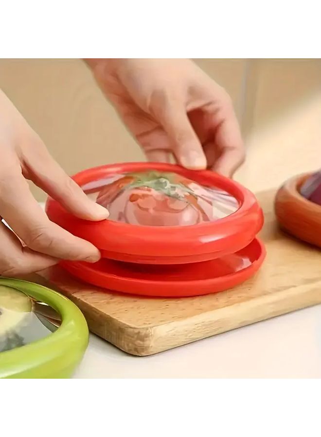Green 1pc Fruit and Vegetable Storage Container With Lid Silicone Pp Material Keeps Lemons Garlic Tomatoes Peppers Potatoes Fresh Durable Plastic Food Safe Design Organizer For Refrigerator Kitchen Reusable - Image 1