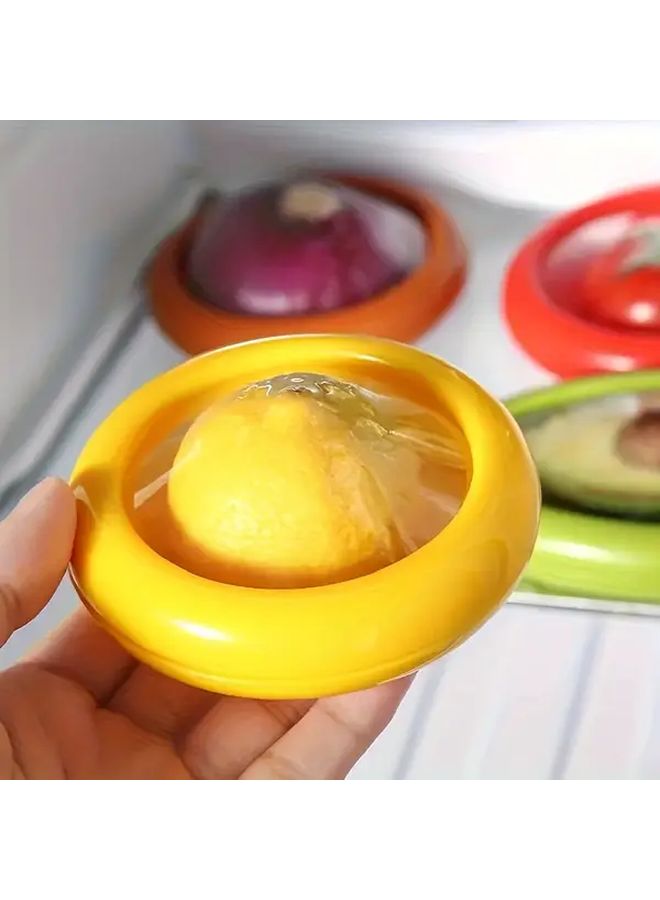 Green 1pc Fruit and Vegetable Storage Container With Lid Silicone Pp Material Keeps Lemons Garlic Tomatoes Peppers Potatoes Fresh Durable Plastic Food Safe Design Organizer For Refrigerator Kitchen Reusable - Image 2