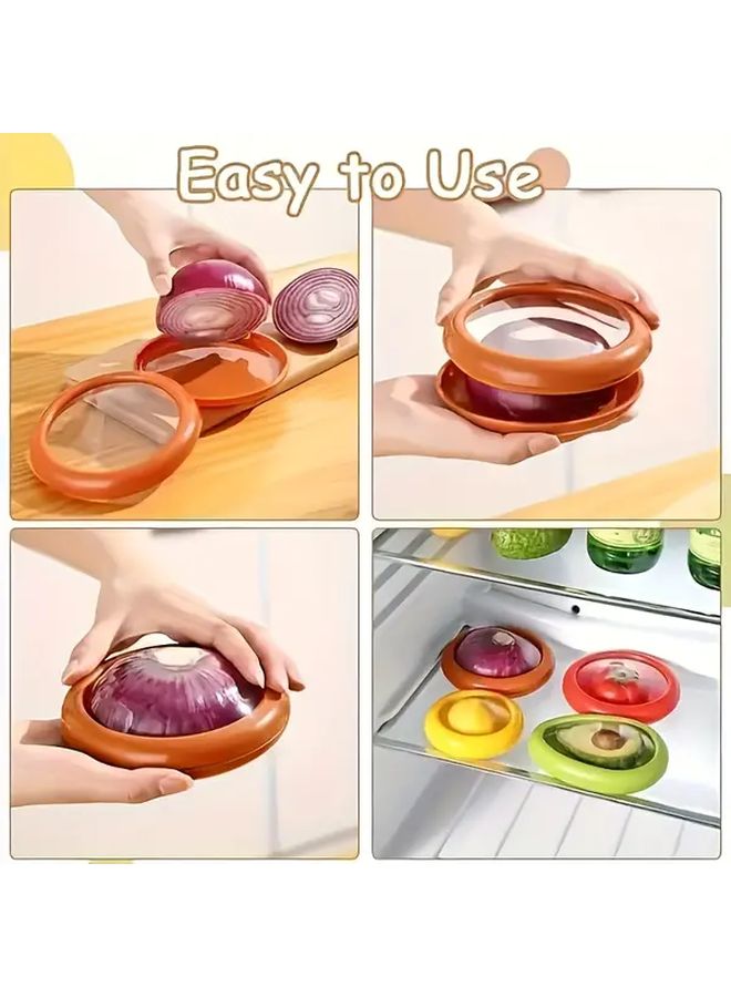 Green 1pc Fruit and Vegetable Storage Container With Lid Silicone Pp Material Keeps Lemons Garlic Tomatoes Peppers Potatoes Fresh Durable Plastic Food Safe Design Organizer For Refrigerator Kitchen Reusable - Image 5