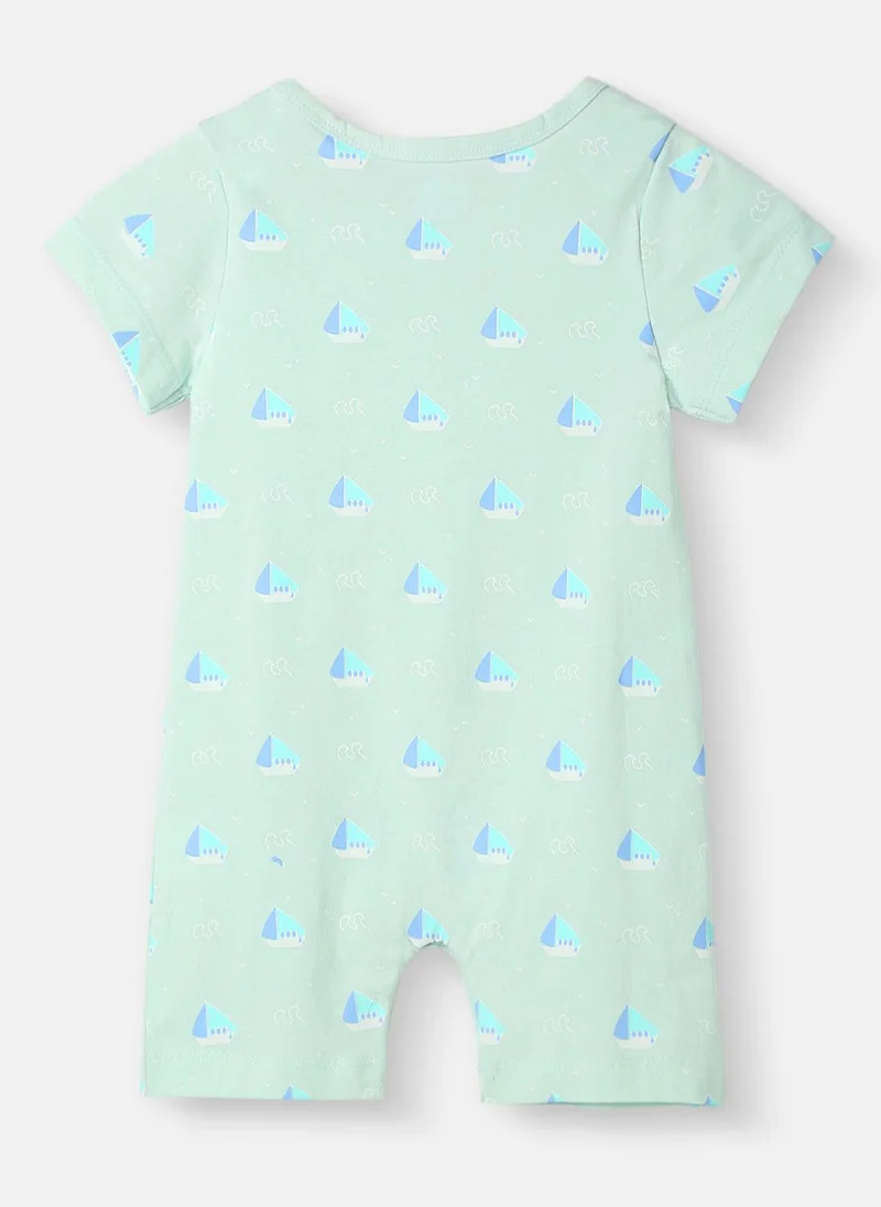 نوتيناتي Nautinati Infants' Cotton Pack of 3 Ocean Print Romper