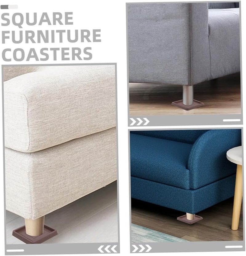 DOITOOL 8 Pack Non Slip Furniture Pads Rubber Coasters for Sofa Couch Feet - Image 3