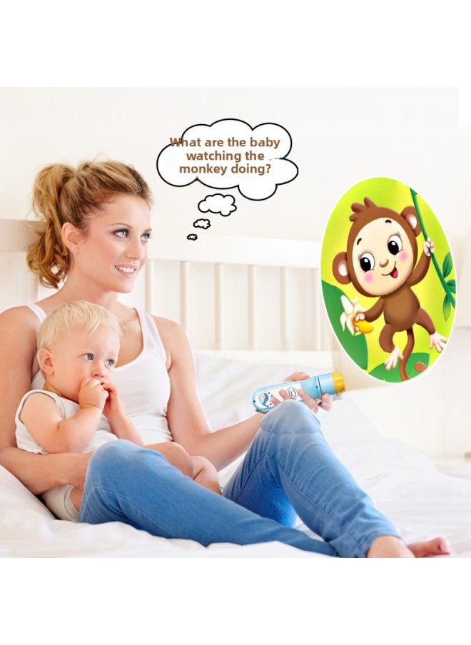 Generic - Projector Flashlight Children's Children's Children's Day Gift Educational Early Education Star Light Toy Girl Boy Baby Story Machine-Color:Little White Rabbit [12 Sets Of Themes, 96 Patterns, Free Batteries + Screwdriver + Exquisite Gift Box] - Image 1