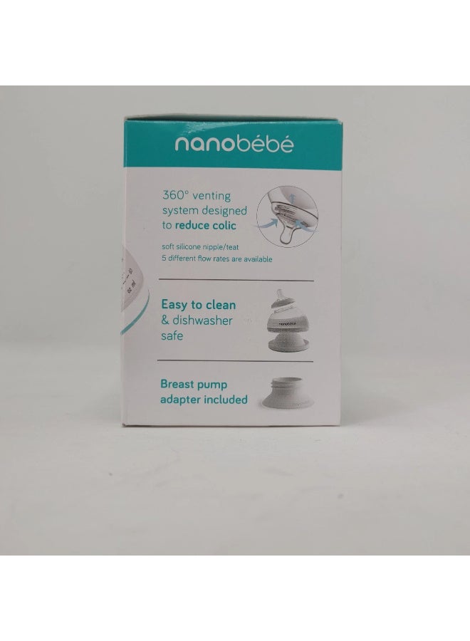NANOBEBE Breastmilk Bottle 0m Teal 5oz -reduces Colic Mimics Breastfeeding - Image 3