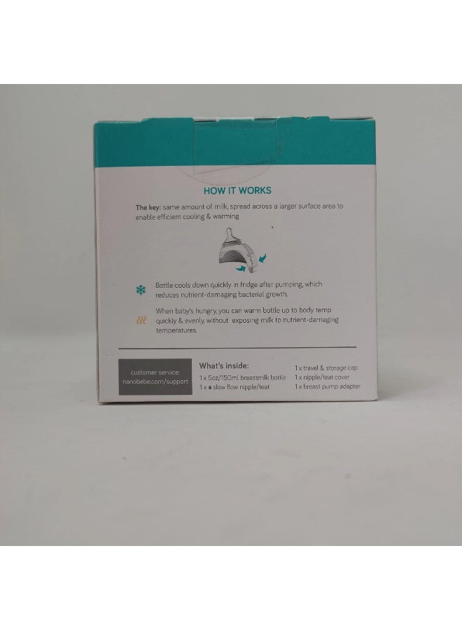NANOBEBE Breastmilk Bottle 0m Teal 5oz -reduces Colic Mimics Breastfeeding - Image 2