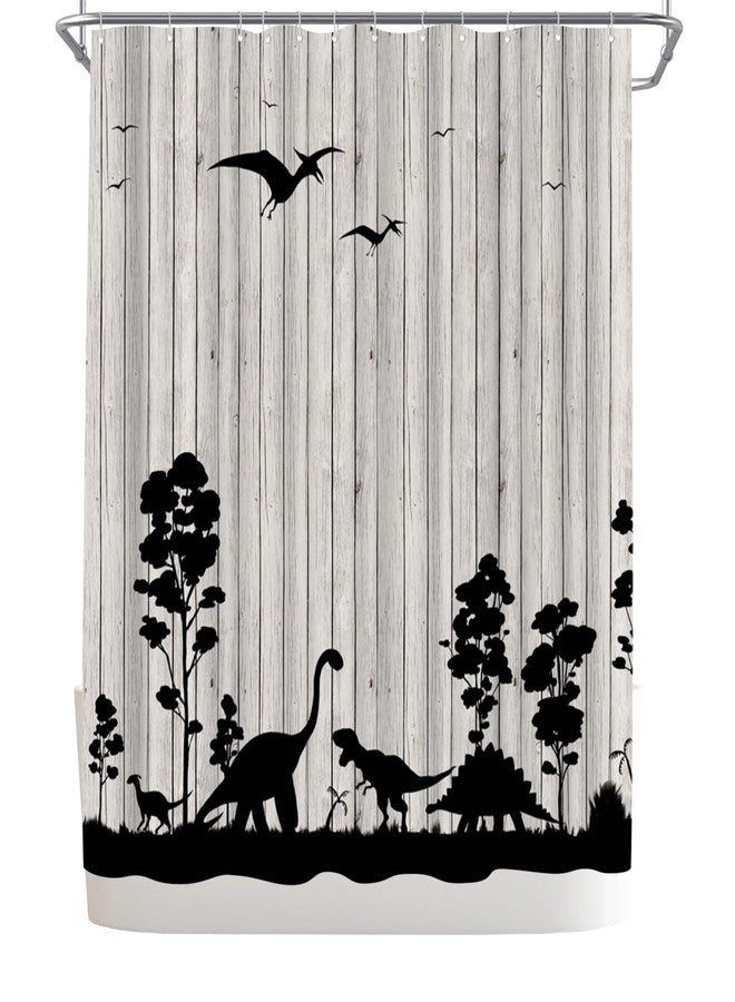 Welmeco ستارة حمام WELMECO بتصميم ديناصور، ستارة حمام حيوانات، أسود ورمادي، 72×72 بوصة، قماش بوليستر - Image 5