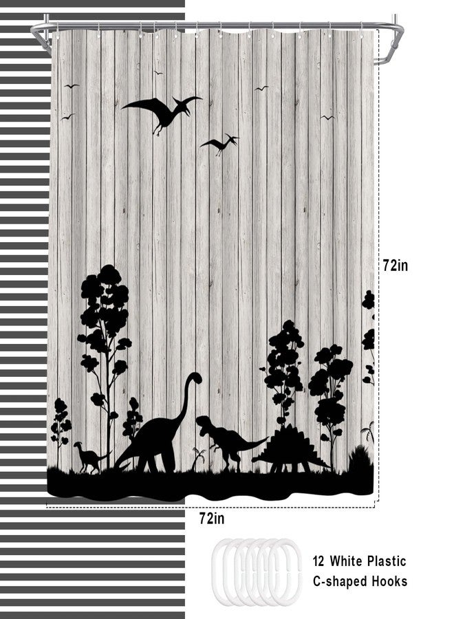 Welmeco ستارة حمام WELMECO بتصميم ديناصور، ستارة حمام حيوانات، أسود ورمادي، 72×72 بوصة، قماش بوليستر - Image 4