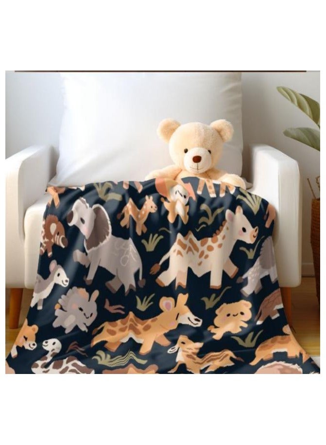 general Children's or student cartoon flannel thin blanket (warm and comfortable, suitable for sleep, games) 100cm*150cm - 775 - Image 1