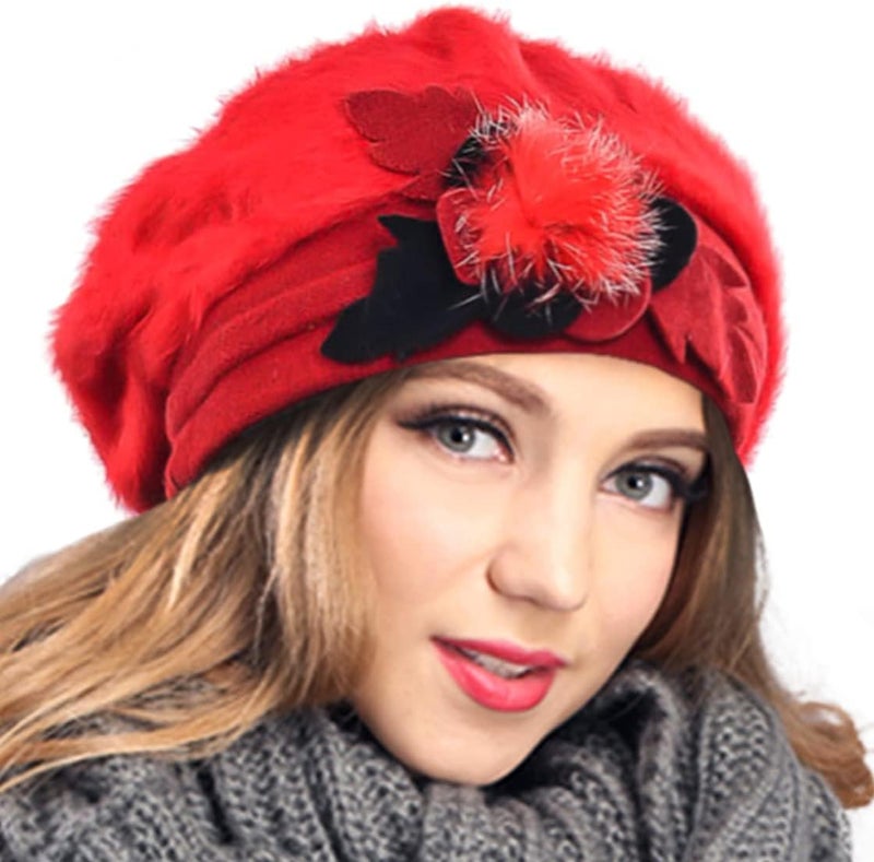 VECRY Women's 100% Wool Bucket Hat Felt Cloche Beret Dress Winter Beanie Hats - Image 1