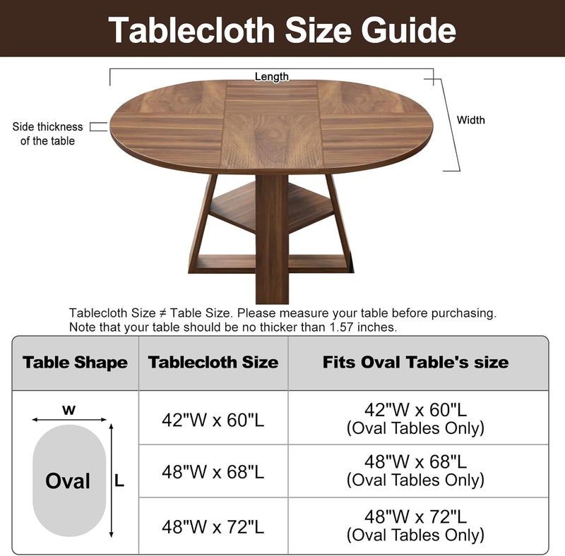 LIBERECOO All environment compatible Clear Oval Fitted Vinyl Tablecloth - Fits 42 x 60 Inch Oval Tables Only - Heavy Duty Elasticized Table Cover Elastic Edged Plastic Tablecloths Protector Storage & transit friendly - Image 2