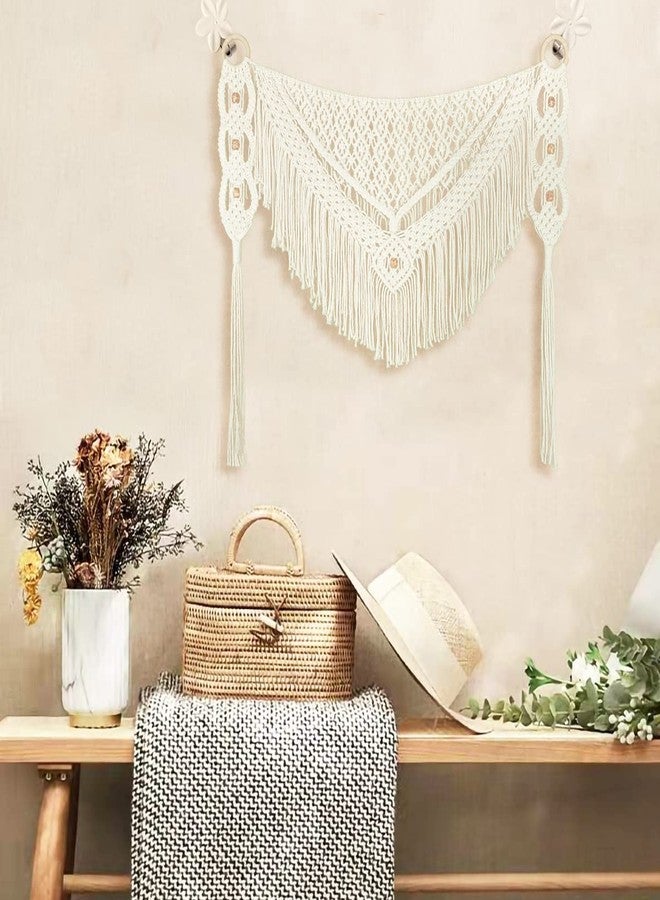 kiido Large Macrame Wall Hanging Boho Tapestry Curtain Fringe Woven Bohemian Wall Decor Home Decoration for Apartment Bedroom Living Room Gallery Baby Nursery-Blossom 35.4" W X 26" H - Image 2