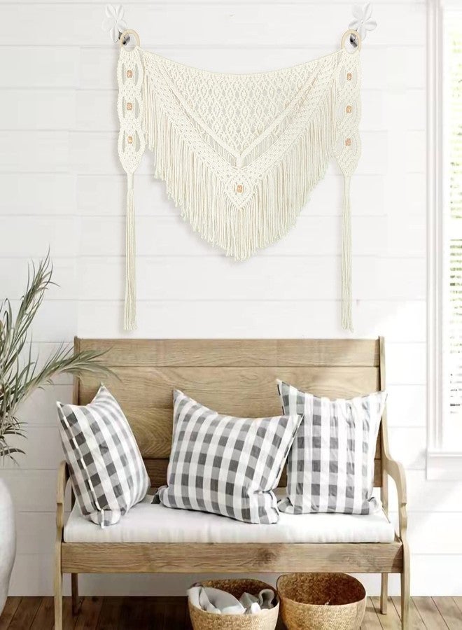 kiido Large Macrame Wall Hanging Boho Tapestry Curtain Fringe Woven Bohemian Wall Decor Home Decoration for Apartment Bedroom Living Room Gallery Baby Nursery-Blossom 35.4" W X 26" H - Image 4