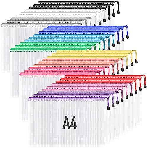 Umriox Zipper Pouch, 13.0x9.0 in (12 Colors, 36 Packs), Zipper Bags, Board Game Storage Bags, Clear Zipper Pouches for Puzzles, Games, Cross Stitch Projects and Classroom Supplies - Image 1