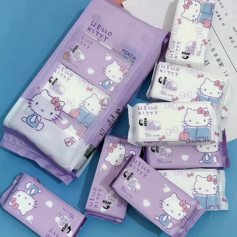 Kt Cat Pacha Dog Strawberry Wipes Disposable Children'S Hand Mouth Cleaning Wet Wipes Portable Small Bag Mini - Image 4