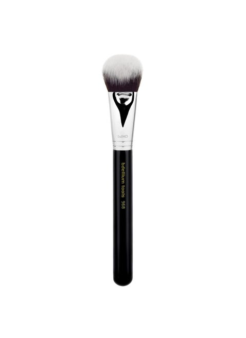 Bdellium Tools Professional Makeup Brush - Maestro Series 968 BDHD Phase II Small Foundation/Contour - With Soft Synthetic Fibers, For Versatile Application & Blending (Black, 1pc)