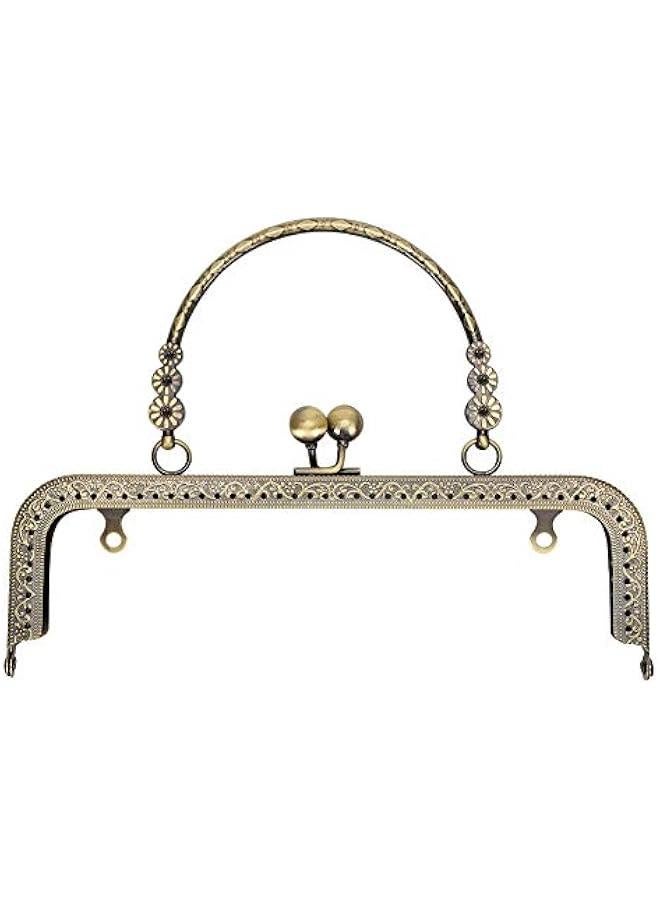 مشبك قبلة لإطار المحفظة، قفل مشبك قبلة بإطار معدني، 20.5 سم لإطار المحفظة DIY، صناعة المحفظة DIY، صناعة الحقائب - Image 1