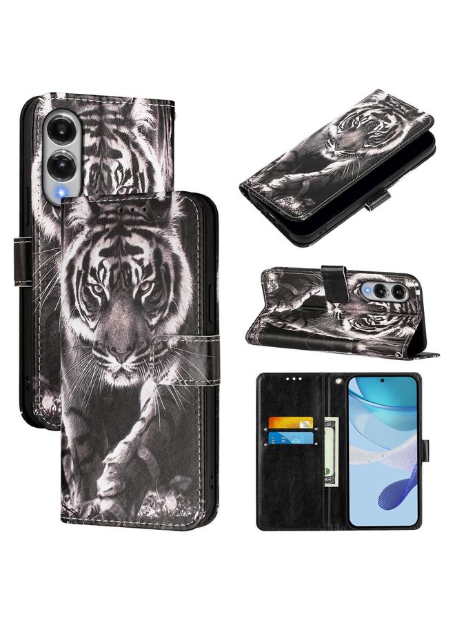 اس-توب جراب لهاتف Samsung Galaxy S25 Edge 5G بنمط رسم ملون من الجلد المنسوج البسيط - Image 1