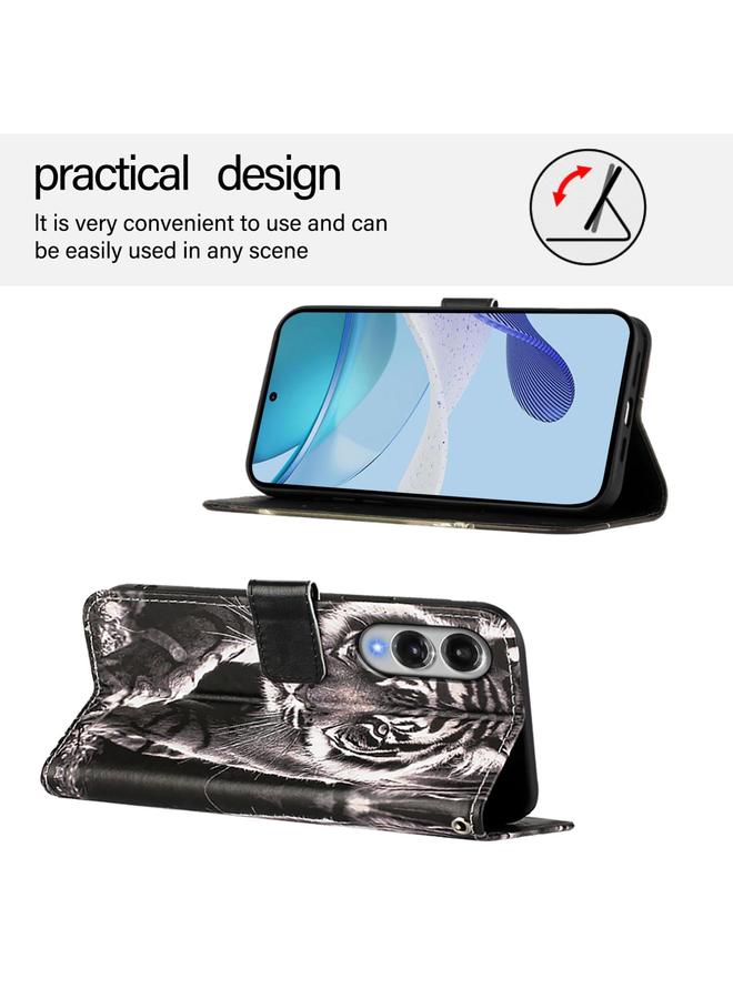 اس-توب جراب لهاتف Samsung Galaxy S25 Edge 5G بنمط رسم ملون من الجلد المنسوج البسيط - Image 4