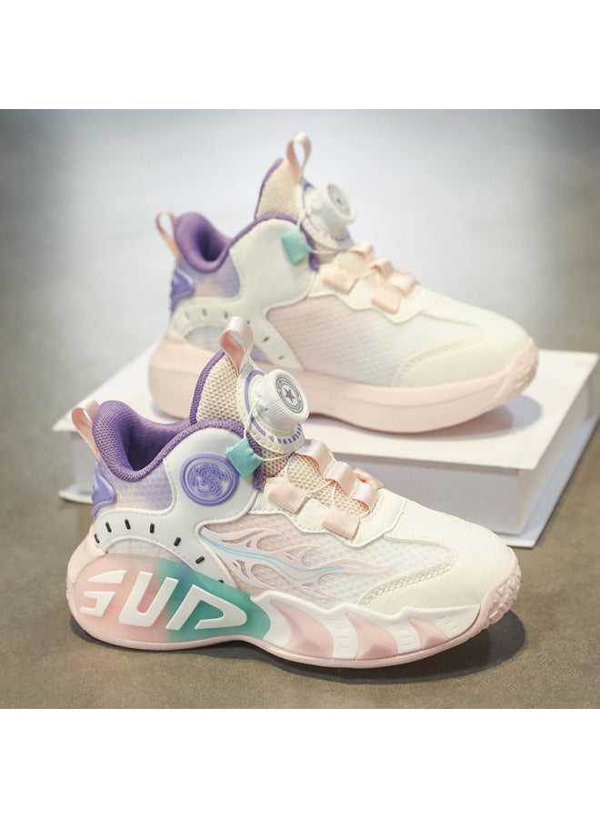 Children's Shoes For Girls  Spring And Autumn New Kidsren's Running Basketball Shoes For Older Kidsren Spring Soft-soled Sports Shoes For Girls