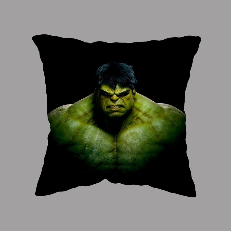 GiftoKing GiftoKing Hulk Pillow for Kids Special and Youngsters Also GKHC93 Multicolour Pack of 1 12x12 Inch - Image 1