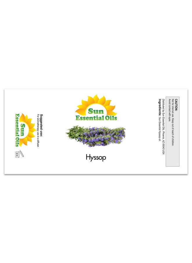 Sun Essential Oils - Sun Essential Oils 2oz - Hyssop Essential Oil - 2 Fluid Ounces - Pure Hyssop Oil - Aromatherapy Oils - Image 1