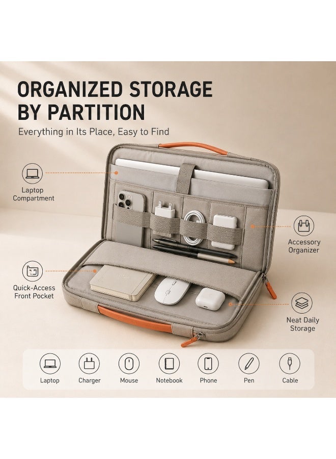 QIYUE 14 Inch Waterproof Laptop Bag, Compatible with MacBook Pro 14 Inch (M2/M3/M4 A2442/A2779/A2918/A2992/A3402) & MacBook Air 13.6/15.3, also fits Lenovo Xiaoxin Pro 14, HP Pavilion 14, Dell XPS 14, Samsung Galaxy Book 14, Huawei MateBook 14 Ultra-Thin Notebook Handbag - Image 5