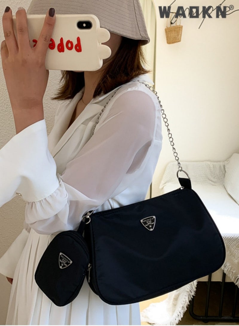 WAOKN Fashion and popular summer Korean handbag women's bag all-match two-piece set fashion chain shoulder Messenger bag  - Image 5