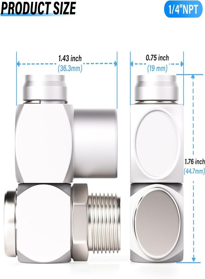 TAILONZ PNEUMATIC 1/4 Inch Air Tool Swivel Fitting 360 Degree Swivel Air Hose Connector Industrial Portable Air Tool Adapter (Pack of 4) - Image 2