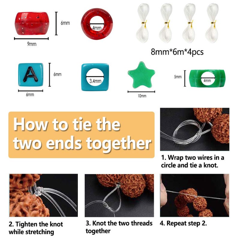 Inscraft Pony Beads, 4,600 pcs 9mm Pony Beads Set in 27 Colors with Letter Beads, Star Beads and Elastic String for Bracelet Jewelry Making by INSCRAFT - Image 4