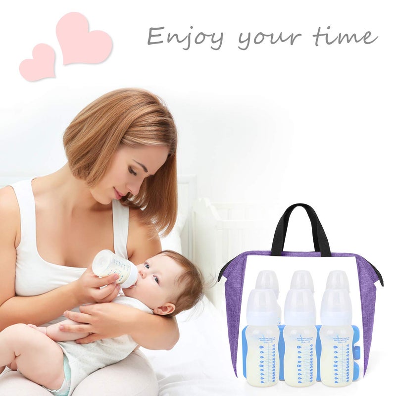 Luxja Reusable Ice Packs for Breastmilk Storage Pack of 2 Breastmilk Bottle Ice Packs for Breastfeeding Working Mom Blue - Image 5
