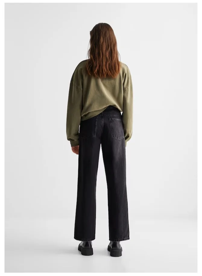 MANGO Youth Frayed Flared Jeans