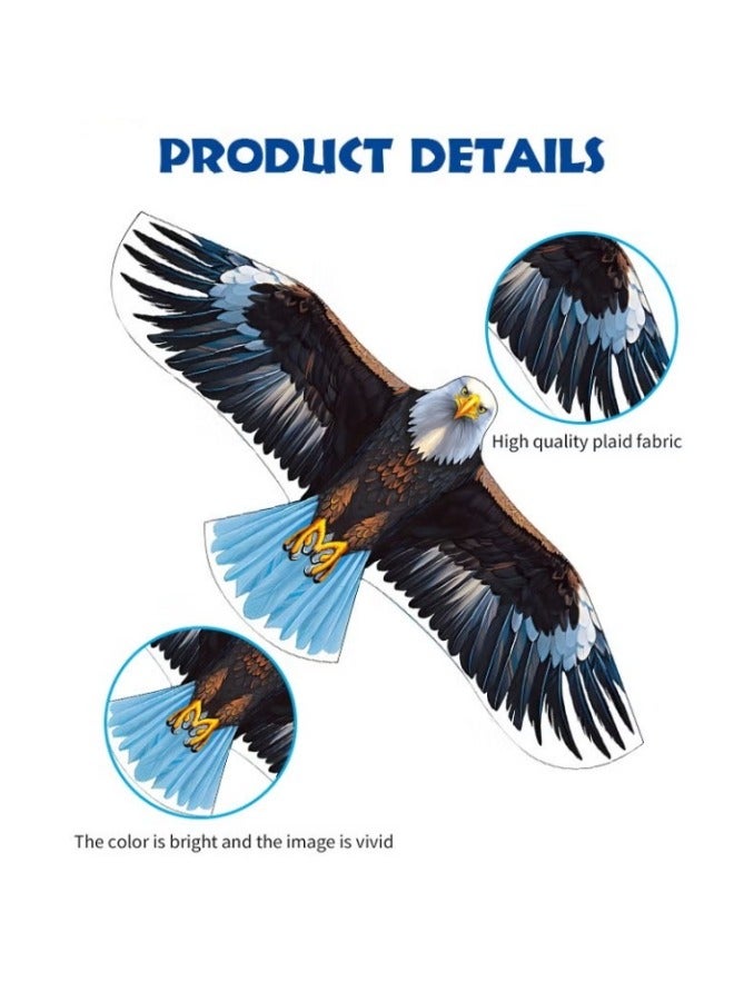 MIXDE Eagle Kite for Kids & Adults, 63" x 27.6" Large Beginner Kite, Huge Kite with 984ft Line Handle, Easy to Fly Single Line Kite Beach Kites for Outdoor Activities & Family Trip - Image 2