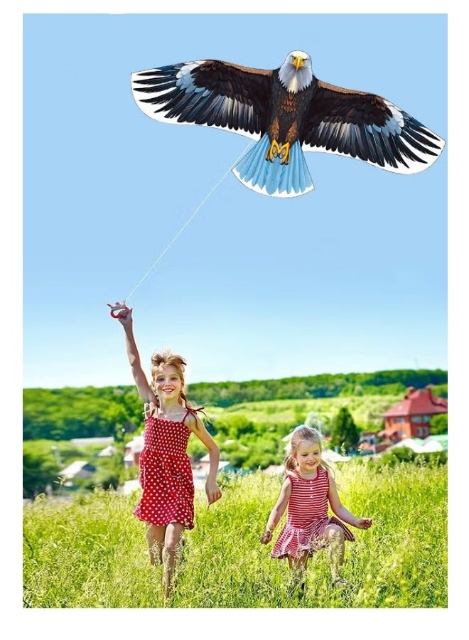MIXDE Eagle Kite for Kids & Adults, 63" x 27.6" Large Beginner Kite, Huge Kite with 984ft Line Handle, Easy to Fly Single Line Kite Beach Kites for Outdoor Activities & Family Trip - Image 4