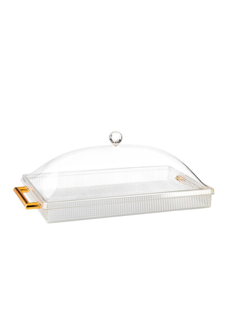 اباريك الصفا صينيه تقديم فاخرة بغطاء شفاف متعددة الاستخدامات - Image 3