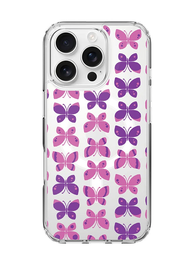 Stylizedd For iPhone 16 Pro Case [Compatible with MagSafe] Slim Magnetic cover Clear Phone Case - Sweet Butterfly - Image 1