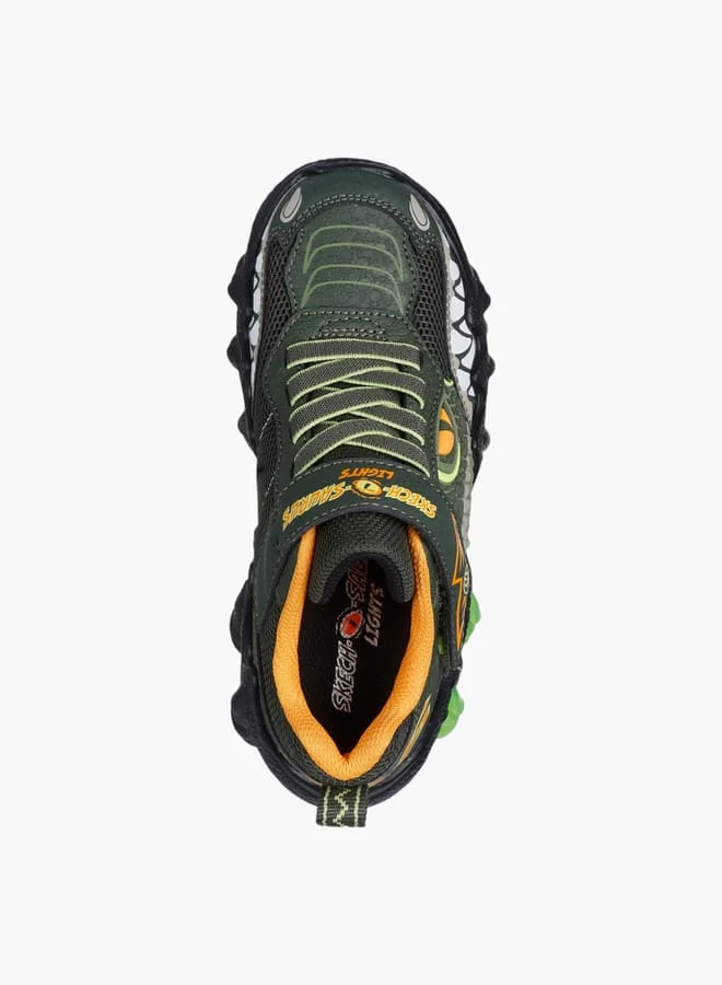 SKECHERS Boys' Logo Detail Light-Up Sneakers With Hook And Loop Closure - Skech O Saurus Lights 2.0