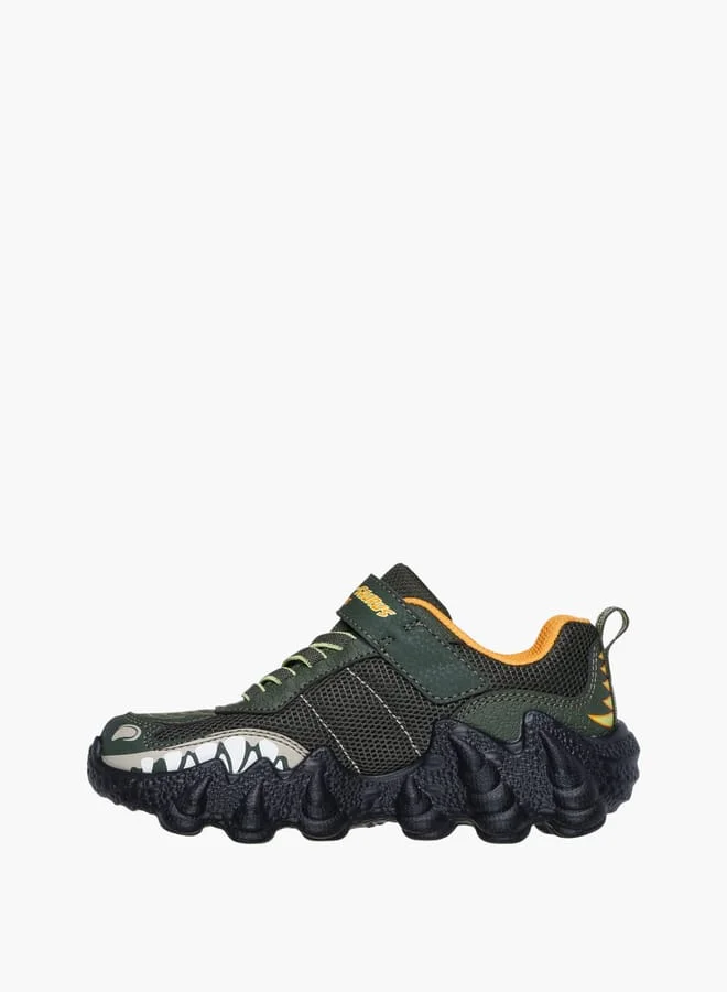 SKECHERS Boys' Logo Detail Light-Up Sneakers With Hook And Loop Closure - Skech O Saurus Lights 2.0