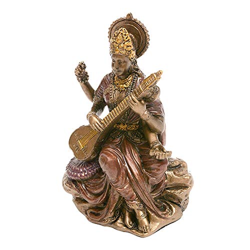 Idol Collections Saraswati Idol Sculpture Hindu Goddess of Knowledge, Music & Art 8.0 cm Height - Image 2