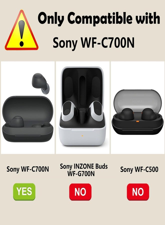 EasyBee [2 Pack] easyBee Case Compatible with Sony WF-C700N Bluetooth Headphone Charging Cover with 2 Keychain, Soft Liquid Silicone Ultra Thin Shockproof Protective Kit - Black Blue - Image 2