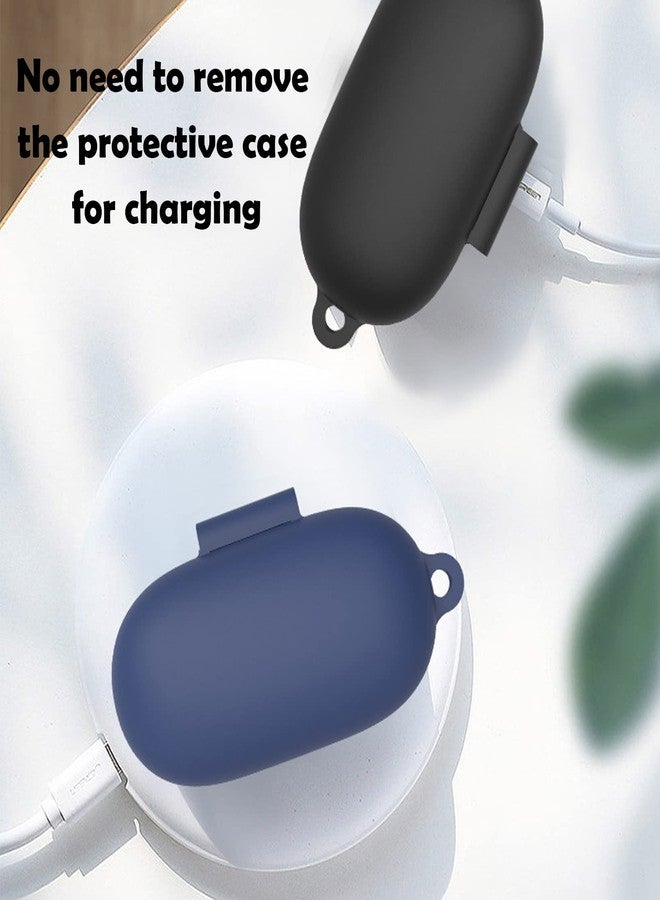 EasyBee [2 Pack] easyBee Case Compatible with Sony WF-C700N Bluetooth Headphone Charging Cover with 2 Keychain, Soft Liquid Silicone Ultra Thin Shockproof Protective Kit - Black Blue - Image 4