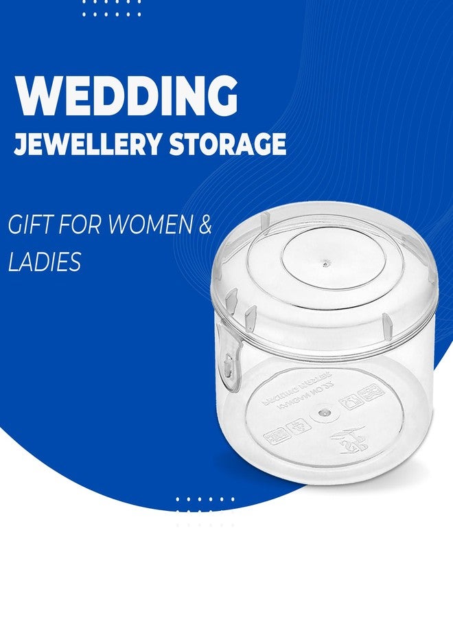 Bold Byte علبة أساور بلاستيكية من بولد بايت للنساء | علبة أساور بلاستيكية، منظم مجوهرات دائري شفاف مع قفل | خفيفة الوزن ومتينة، حقيبة سفر محمولة لتخزين الأساور - بدون أساور (2) - Image 2