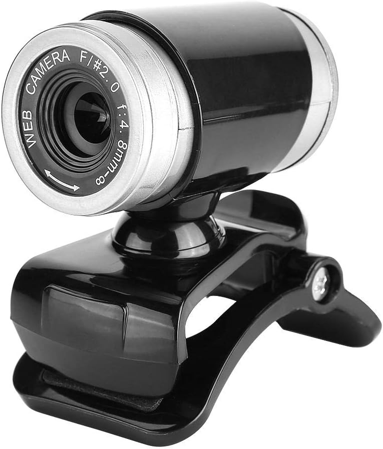 klarako HD 720P CMOS Night-Vision Webcam for Live Streaming 360 Clip-on USB Pro Web Camera Desktop Webcam with Microphone, 12 Megapixel Video Cam Plug Play(Black Silver) - Image 1