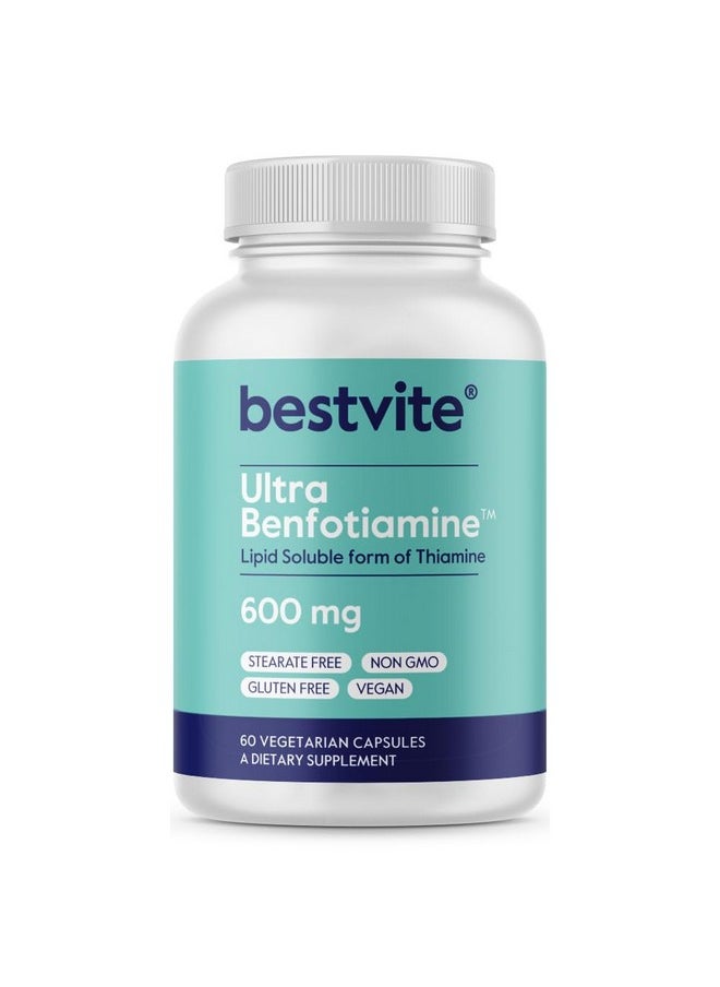 BESTVITE Ultra Benfotiamine 600mg per Capsule (60 Vegetarian Capsules) No Stearates - No Silicon Dioxide - Vegan - Non GMO - Gluten Free - Maximum Strength Benfotiamine - pzsku/Z53A51B8DC084D7487379Z/45/_/1740202924/77bed22a-2e3c-4b7e-a85b-d242403b9c43